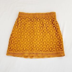 Stylestalker Mustard Lace Mini  Skirt